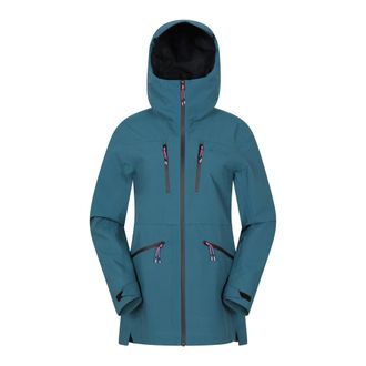 Mountain Warehouse Dames Tempest Waterdichte 3-laags Ski Jacket (Teal)