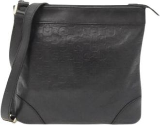 Gucci Pre-owned Leather Shoulder Bag - Dames - Vintage Schoudertas - Zwart - ONE Size - Leer - Vintage