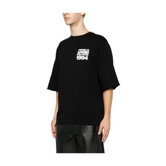 Amiri T-Shirts, male, Black, Size: XL Logo-Print T-Shirt