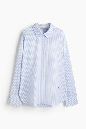 H&M Hemdbluse aus Popeline - Blue