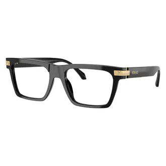 Versace Glasses, unisex, Black, Size: 57 MM Rectangular Optical Frame