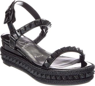 Christian Louboutin Logo Spike Leather Sandal