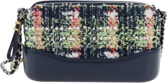 Chanel Gabrielle Quilted Tweed Navy Tweed Backpack Bag (Pre-Owned)