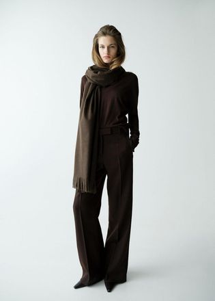 Mango Pullover maglia collo a V cioccolato - Donna - XXS - MANGO