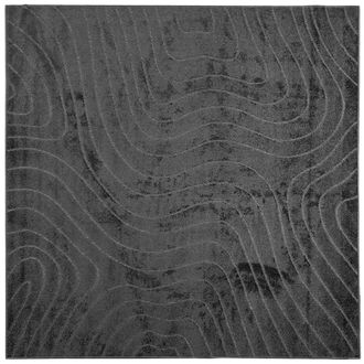 vidaXL Alfombras De &Aacute;rea Palmeras Antracita 120 X 120 Cm Poli&eacute;ster Vidaxl