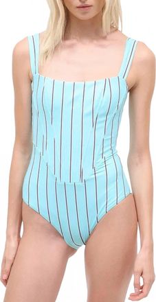 Staud Adelaide One Piece In Pool Stripe