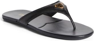 Prada Logo Flip Flop in Black at Nordstrom, Size 11.5Us