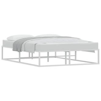 Berkfield Home Elegant Bed Frame without Mattress White 140x200 cm Metal