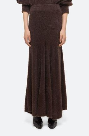 Helmut Lang Grunge Pleated Eyelash Knit Maxi Skirt in Espresso - D1P at Nordstrom Rack, Size Medium