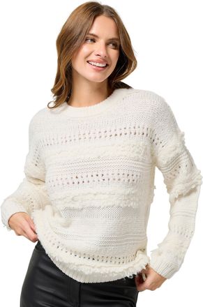 M&Co Womens White Textured Boucle Knit Jumper - Womens