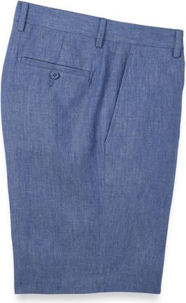 Paul Fredrick Linen Chambray Twill Flat Front Shorts