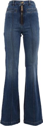 Elisabetta Franchi Flared Jeans, female, Blue, Size: W28 Pantalone Mod. Jeans