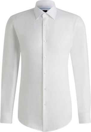 BOSS Slim-fit shirt in Italian-made linen