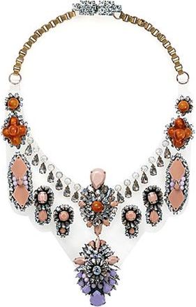 Shourouk Crystal Embellished Bib Necklace Size M