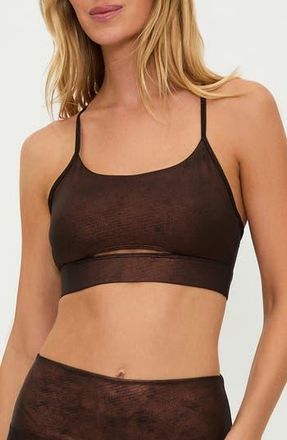 Beach Riot Isla Metallic Cutout Sports Bra in Java Glimmer at Nordstrom Rack, Size Medium