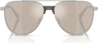 Ferrari 59mm Pilot Sunglasses in Silver Brushed/clear Gold at Nordstrom