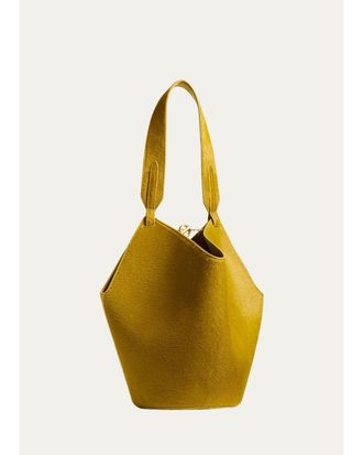 Khaite Lotus Mini Suede and Calf Hair Tote Bag