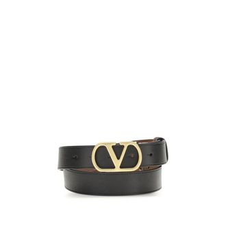 Valentino Garavani Zwarte Kalfsleer Bos Taurus Regular Riem