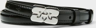 Ganni Womens Kat faux patent leather slim belt