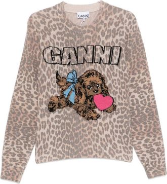 Ganni wollen trui met ronde hals