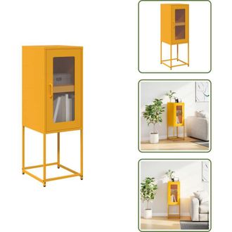 vidaXL Mobili da bagno - vidaXL Credenza Giallo Senape 36x39x107 cm Acciaio Laminato a Freddo - Archiviazione