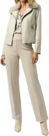 Joseph Ribkoff Foiled Suede Swing Jacket In Moonstone