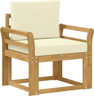 vidaXL Sof&aacute; De Exterior Poli&eacute;ster Blanco Y Crema Vidaxl