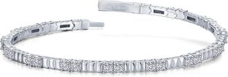 Lafonn Flexible Simulated Diamond Station Bracelet in Silver at Nordstrom, Size 6.75