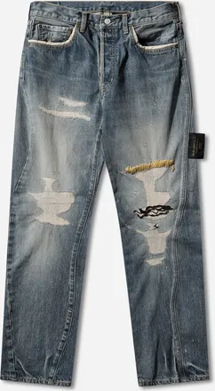 Undercover Men s Distressed Denim Pants Indigo