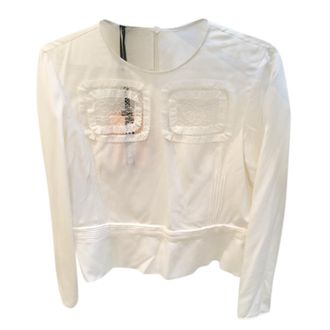 Rochas lace-insert silk blouse Size 40