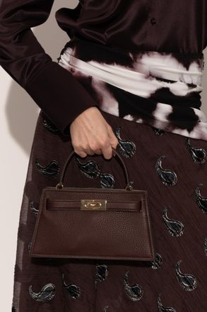 Tory Burch Lee Radziwill Mini Hand Bag, Womens, Burgundy
