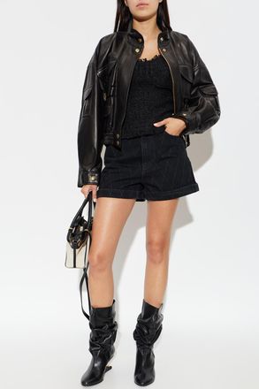 Balmain Tweed Top, Womens, Black