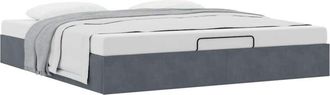 vidaXL Ottoman Bed Frame No Mattress Dark Grey Super King Velvet Vidaxl