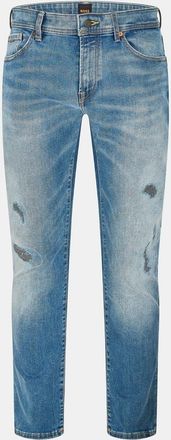 HUGO BOSS Mens Distressed Five Pocket Slim Fit Jeans in Navy - Size 31W/30L