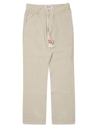 MC2 Saint Barth Relaxed Fit Linen Trousers With Adjustable Waistband