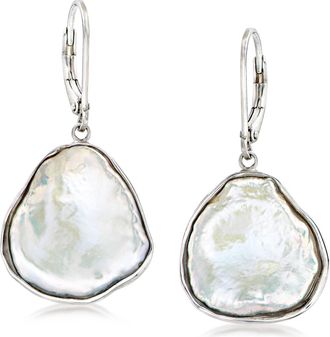 Ross-Simons 15-17mm Cultured Baroque Keshi Pearl Drop Earrings in Sterling Silver
