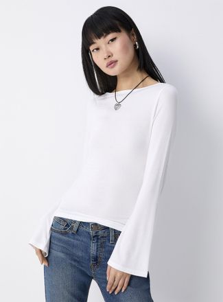 Twik Womens Flared sleeves boat-neck T-shirt