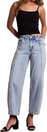 Flying Monkey Studded Sia Barrel Denim Jeans In Brilliant