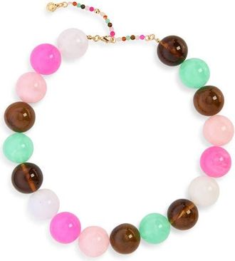 BaubleBar Jane Beaded Necklace in Bright Multi Pink at Nordstrom