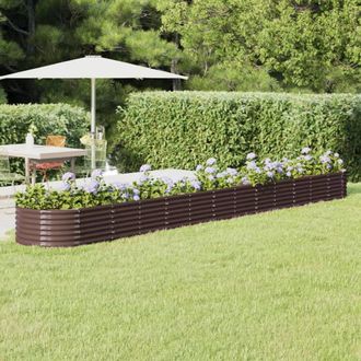 vidaXL Vidaxl - Jardinera Arriate Acero Galvanizado Marr&oacute;n 512x80x36 Cm
