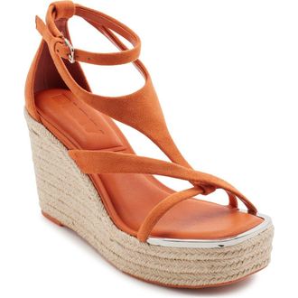 DKNY Maryn Espadrille Platform Wedge Sandal in Spicy Orange at Nordstrom Rack, Size 9.5