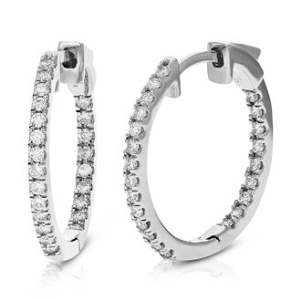 Vir Jewels 1/2 cttw Lab Grown Diamond Hoops Earrings in Sterling Silver With Latch Backs For Women
