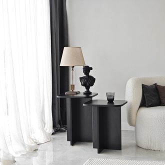 Dmora Mesa De Centro Meduno, Forma Cuadrada, Tablero Madera Nobilitada, Color Negro, 40x40x50h Cm Negro
