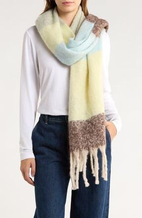 Tasha Pastel Colorblock Blanket Scarf in Blue/Brown Multi at Nordstrom Rack