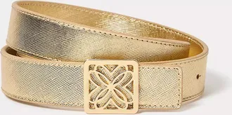Lilly Pulitzer Skinny Leather Logo Belt