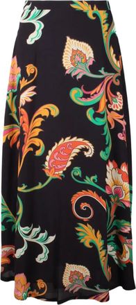 Etro paisley-print midi skirt - women - Viscose - 42 - Black