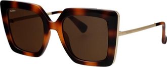 Max Mara Stijlvolle Zonnebril - Dames - Zonnebrillen - Bruin - 52 MM - Accessoires
