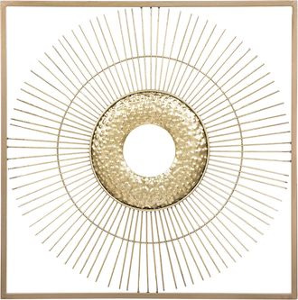 Beliani Beliani - Decoraci&oacute;n De La Pared Cuadrada Marco Dorado Sol Estilo Glam Art Dec&oacute; Mercury