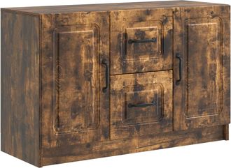 vidaXL Aparador Roble Ahumado 89 X 34,5 X 57 Cm Madera De Ingenier&iacute;a Vidaxl