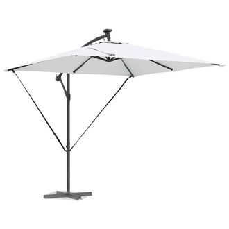Berkfield Home Modern Cantilever Banana Parasol with Lock Sand 249 x 249 x 250 cm in Natural